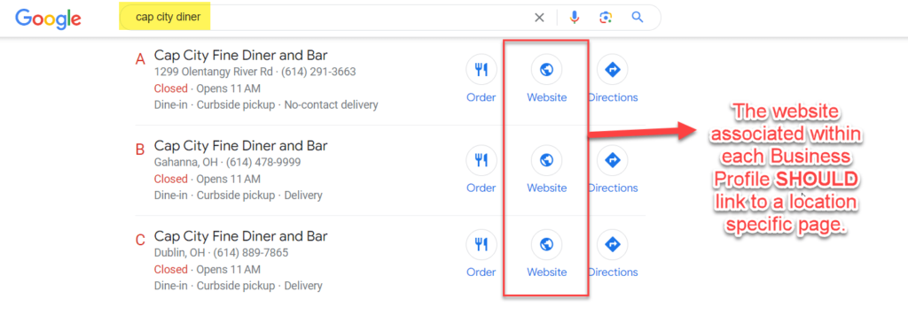 Separate GMB for each Location